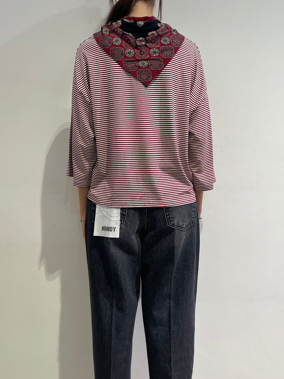 Dixie - T-shirt righe con piccolo foulard - riga bordo