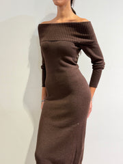 Kontatto - Abito in maglia con micro paillettes moro