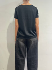 Vicolo - T-shirt satin nero