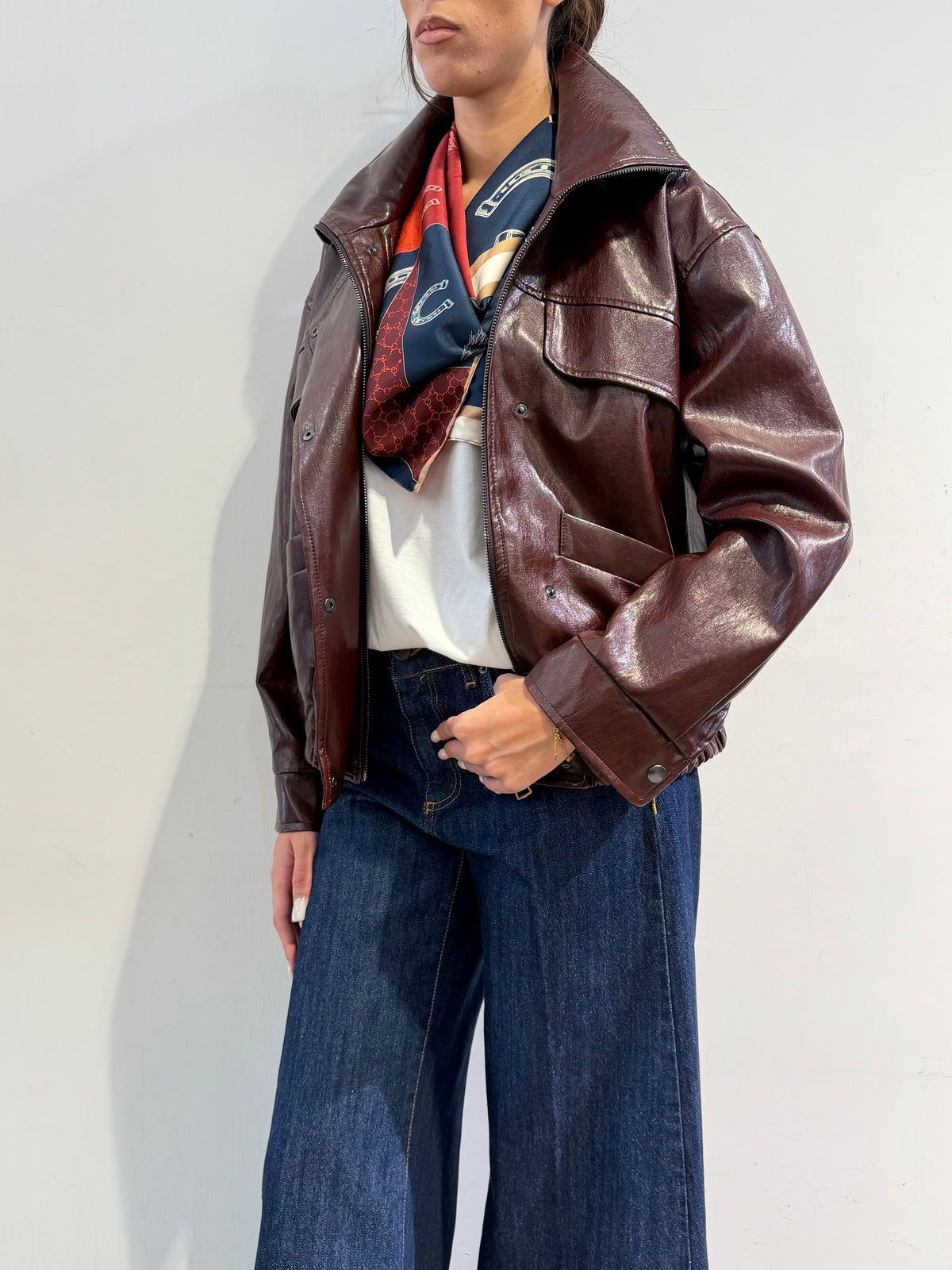 Tensione In - Bomber ecopelle bordeaux