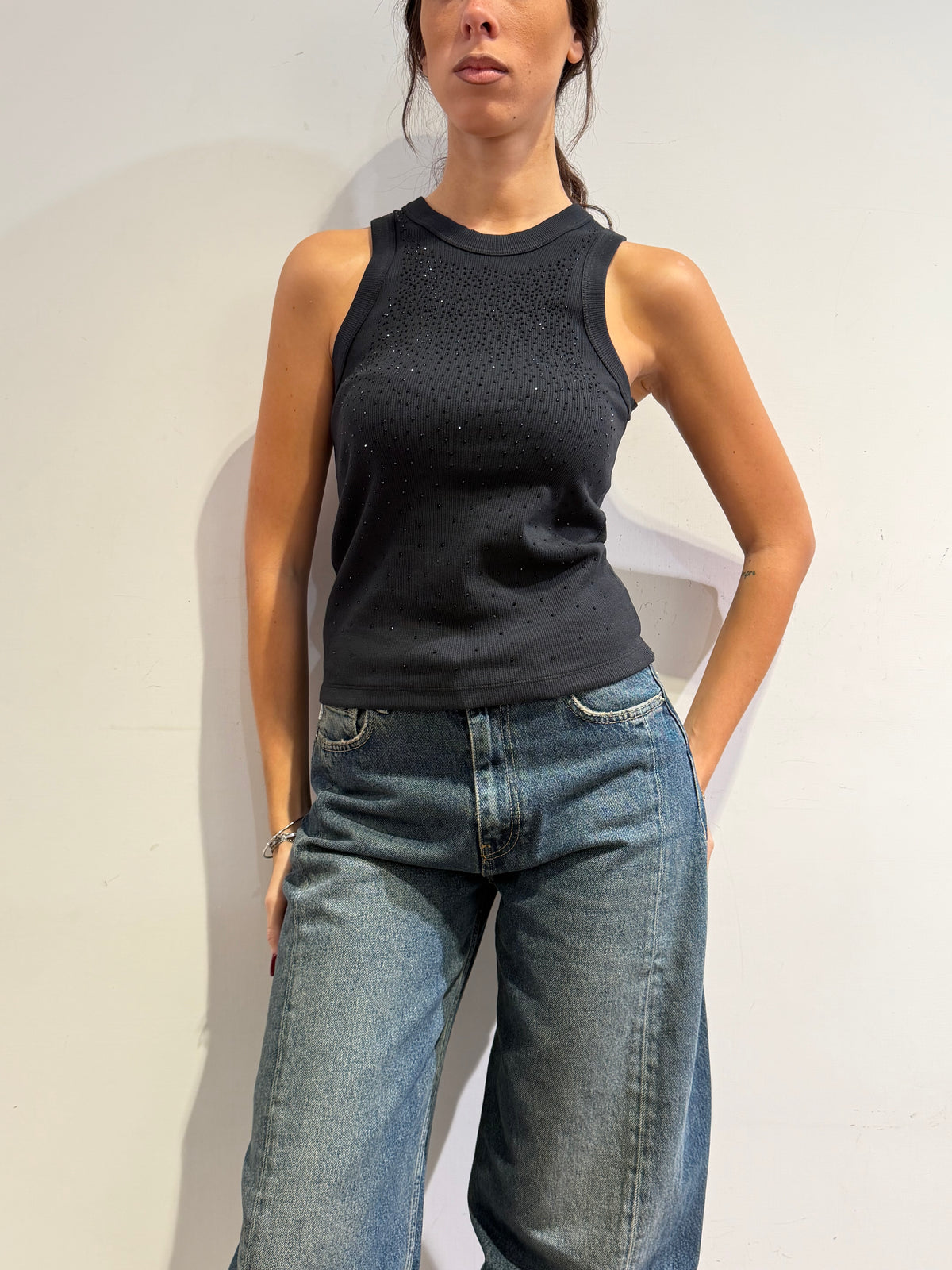 Vicolo - Top con strass nero