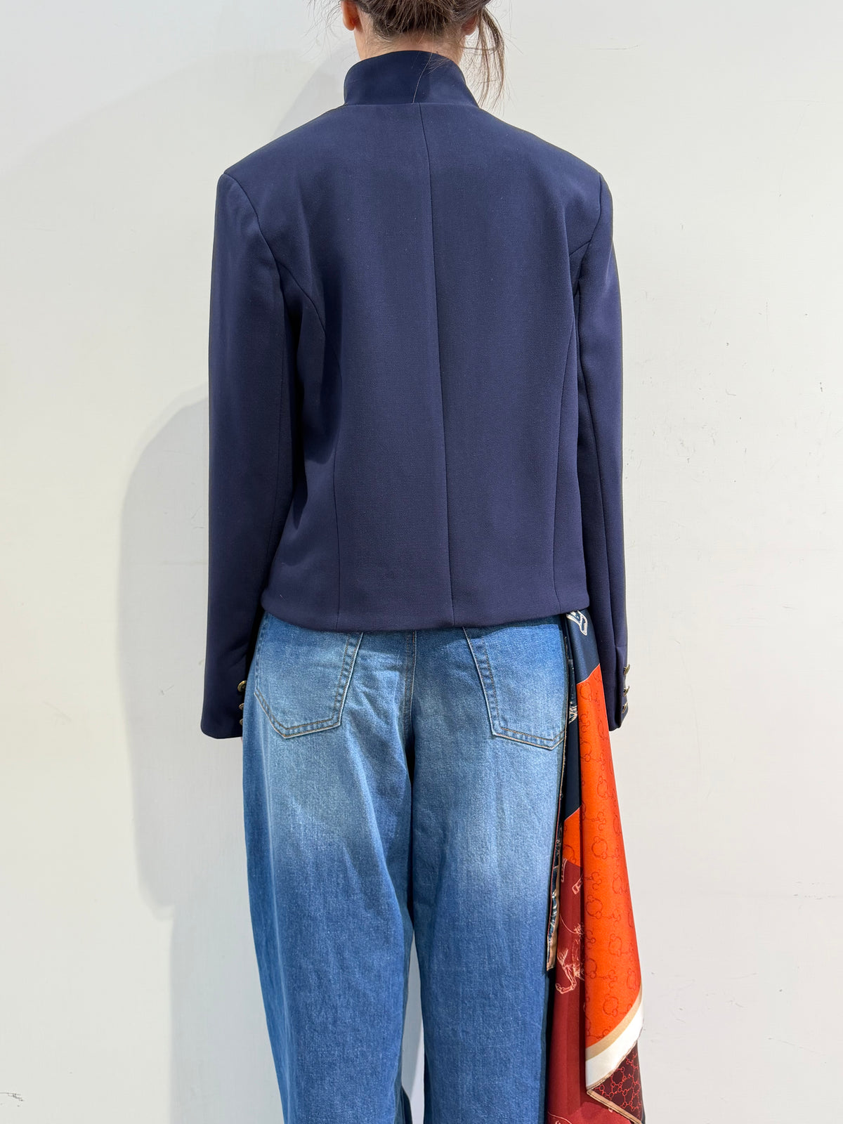 Tensione In - Giacca doppia crêpe elasticizzata blu