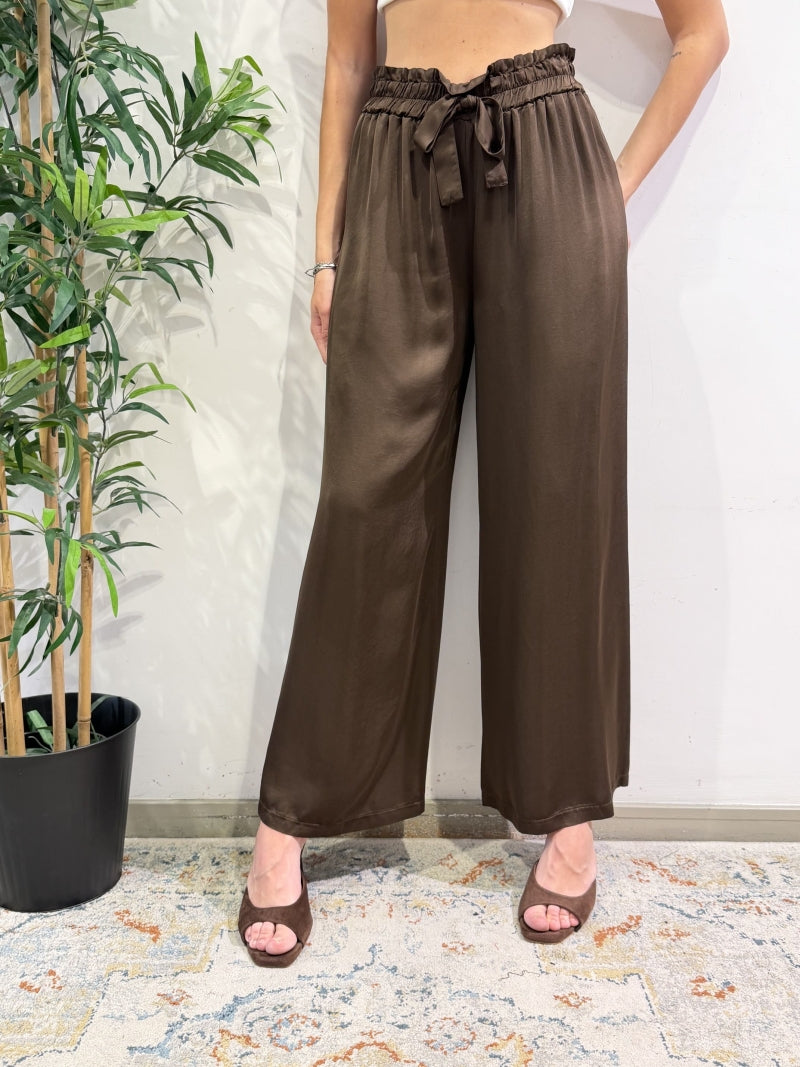 Motel - Pantalone in satin moro