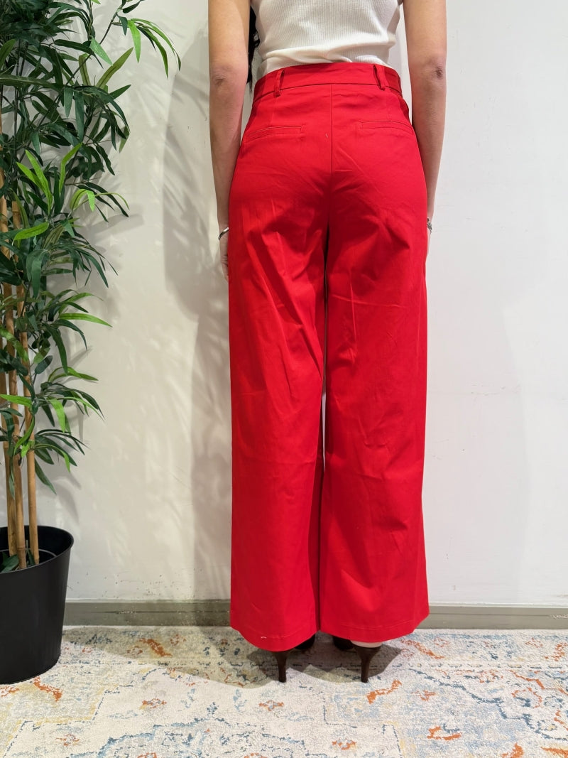 Tensione In - Pantalone wide leg rosso