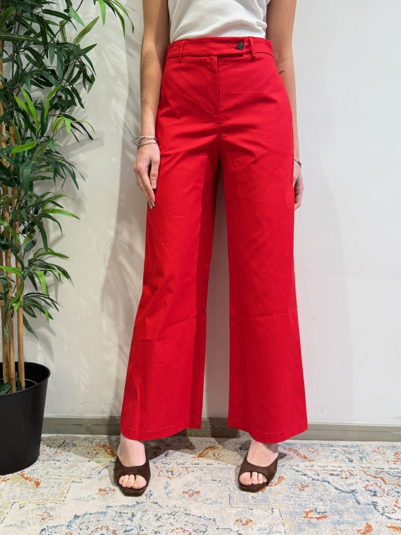 Tensione In - Pantalone wide leg rosso