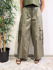 Tensione In - Pantalone cargo con coulisse militare