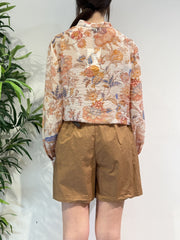 Dixie - Camicia in mussola fantasia floreale panna