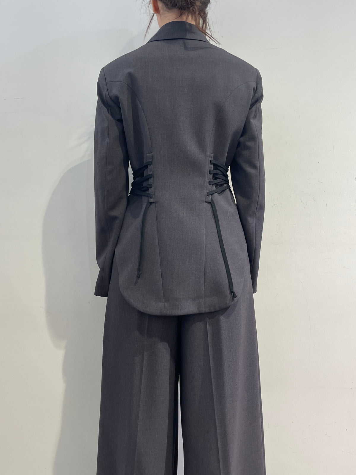 Vicolo - Giacca con stringhe ai lati grigio
