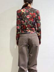 Haveone - Maglia fantasia floreale moro