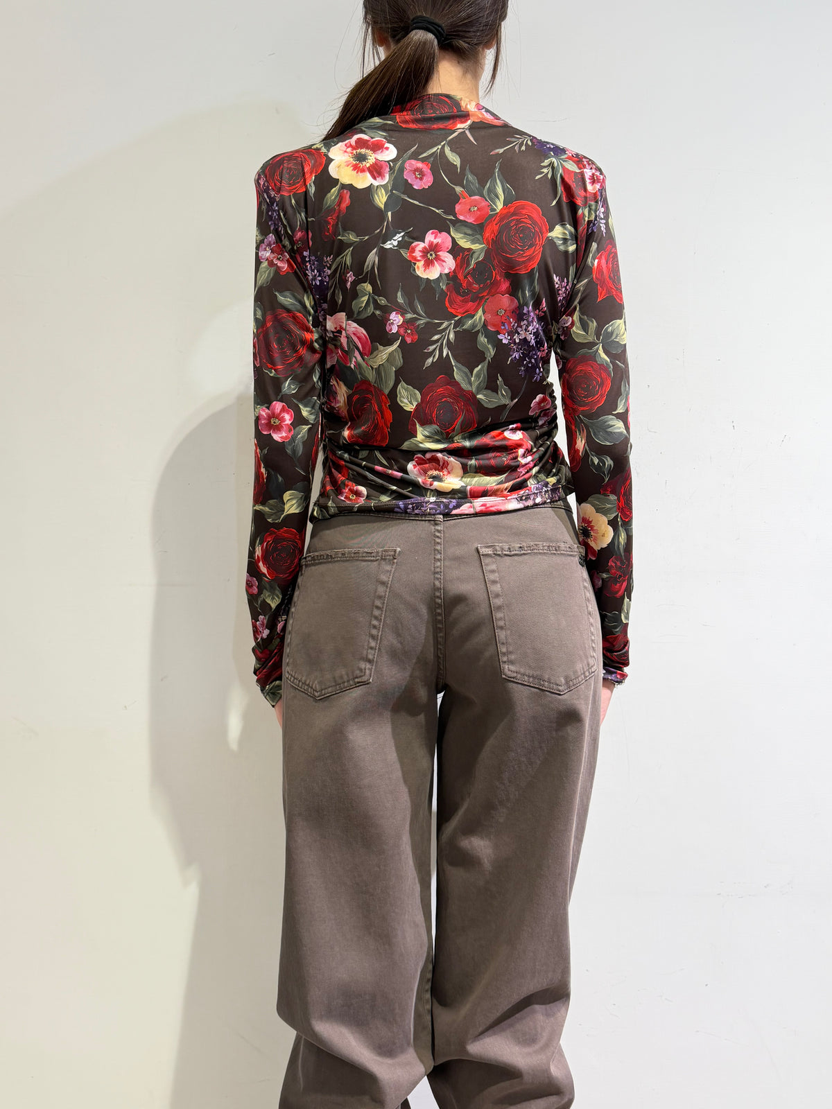 Haveone - Maglia fantasia floreale moro