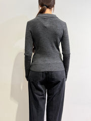 Haveone - Maglia polo costina antracite