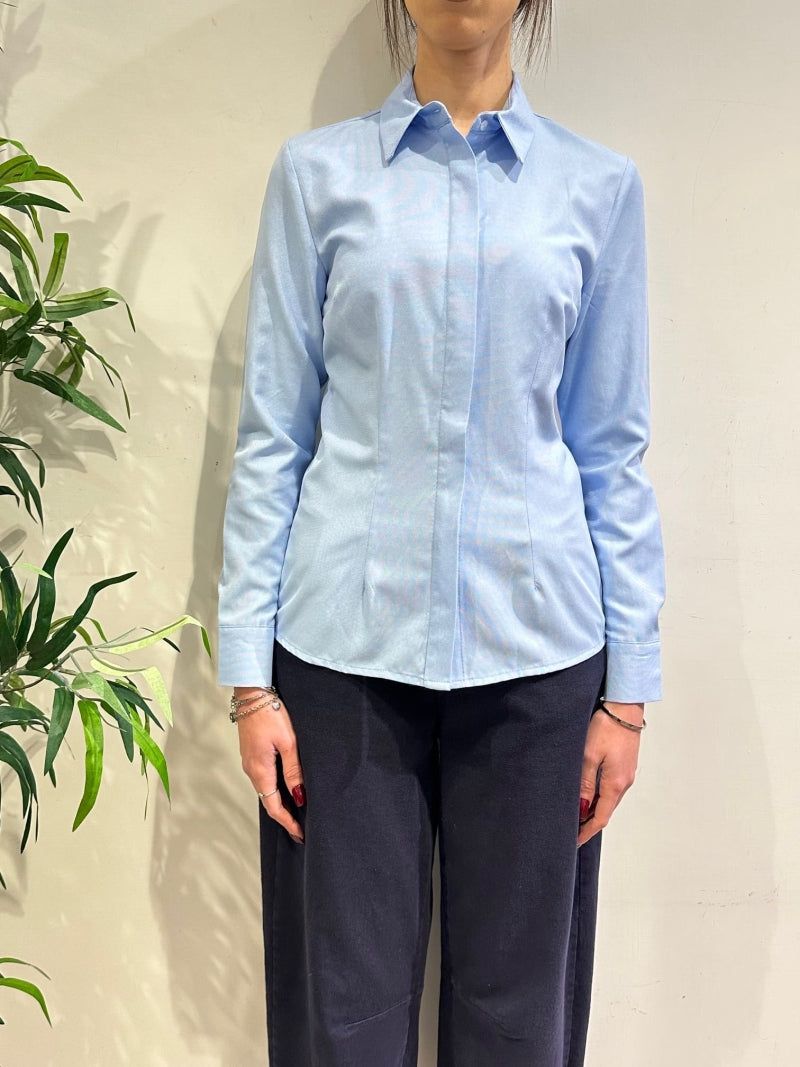 Dixie - Camicia slim fit oxford celeste