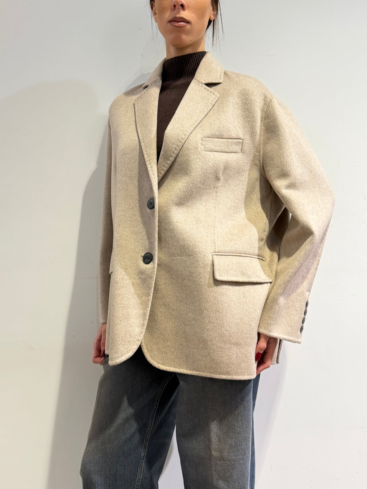 Vicolo - Giacca cappotto due bottoni beige