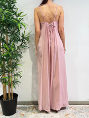 Motel - Tuta palazzo con pizzo rosa
