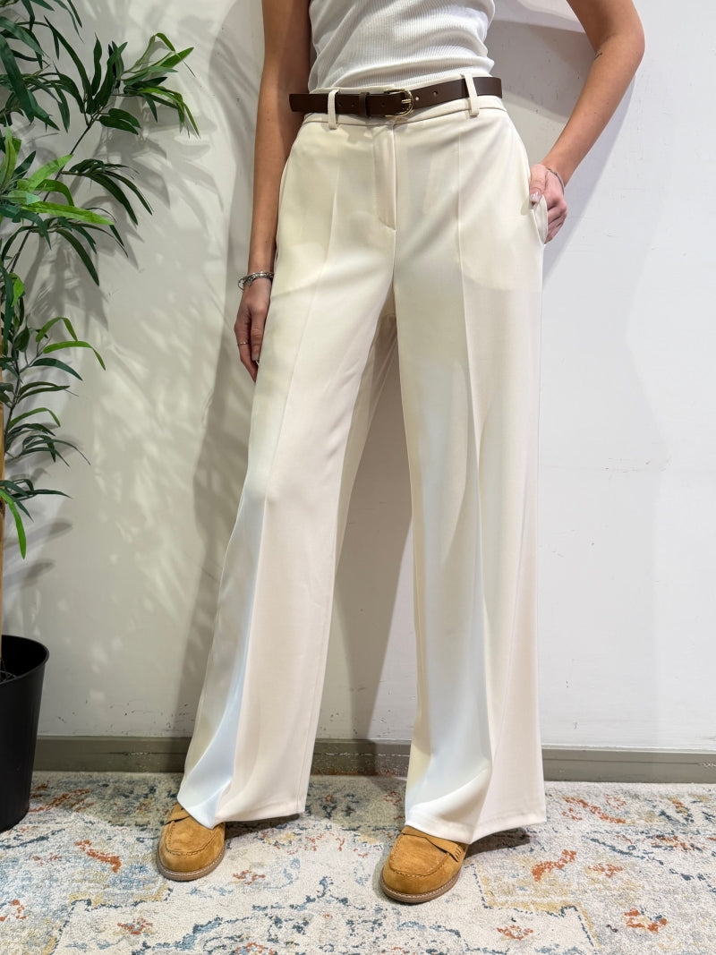 Motel - Pantalone con elastico dietro panna