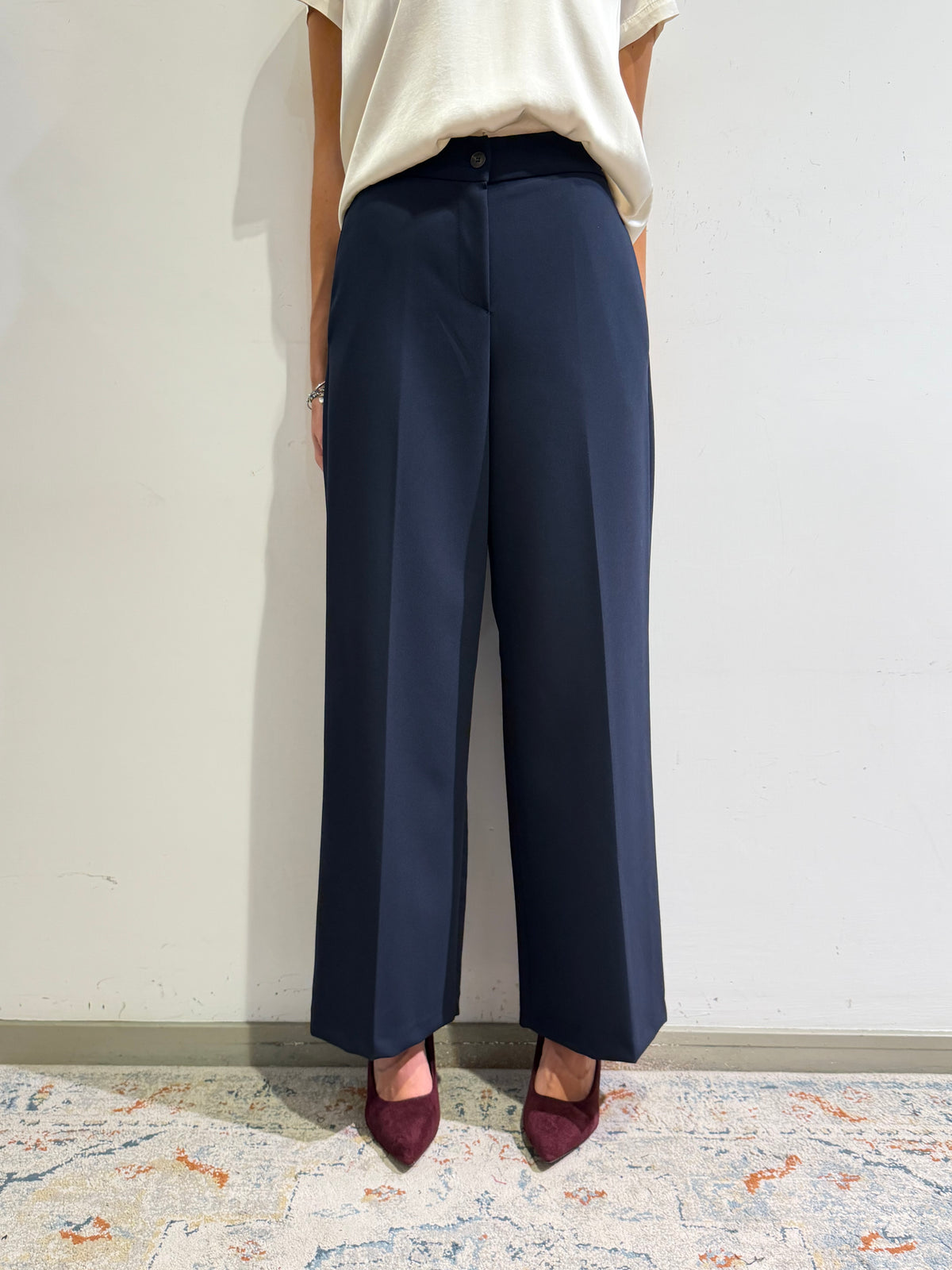 Motel - Pantalone gamba dritta blu