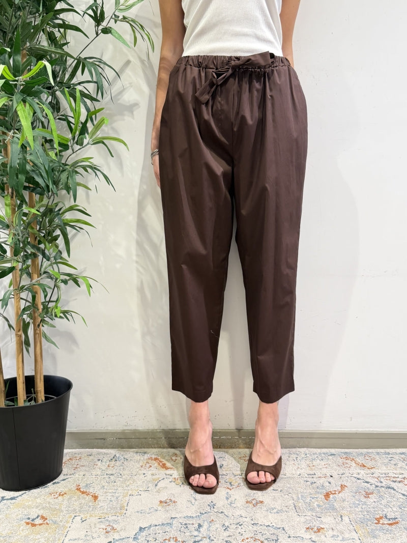 Motel - Pantalone popeline con coulisse moro