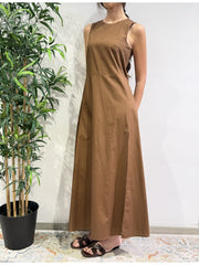 Vicolo - Vestito spacco laterale tabacco