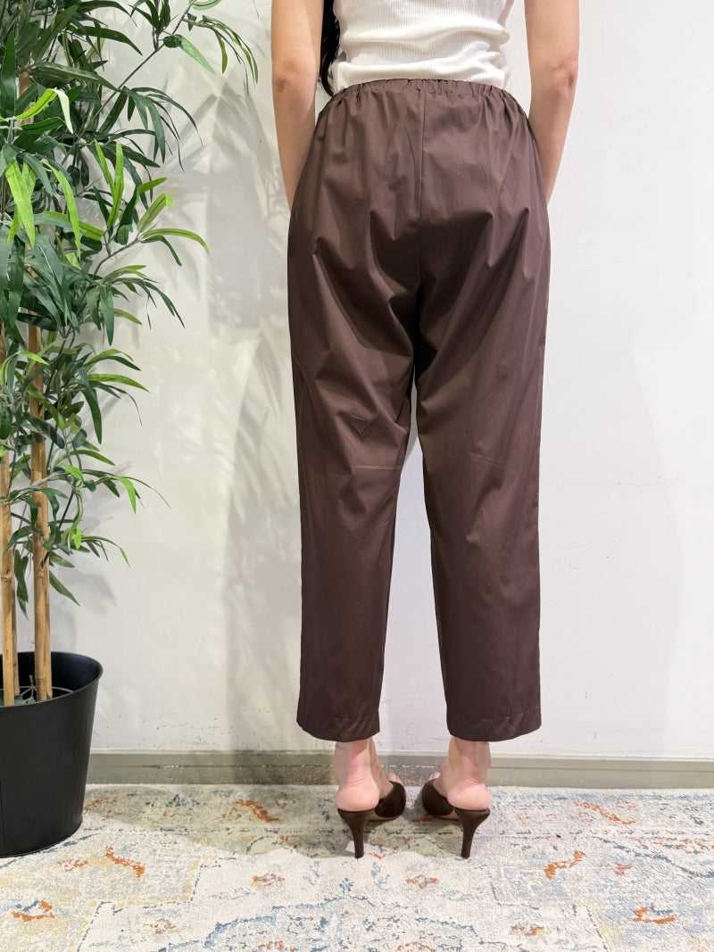 Motel - Pantalone popeline con coulisse moro