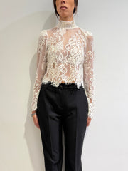 Motel - Blusa in pizzo panna