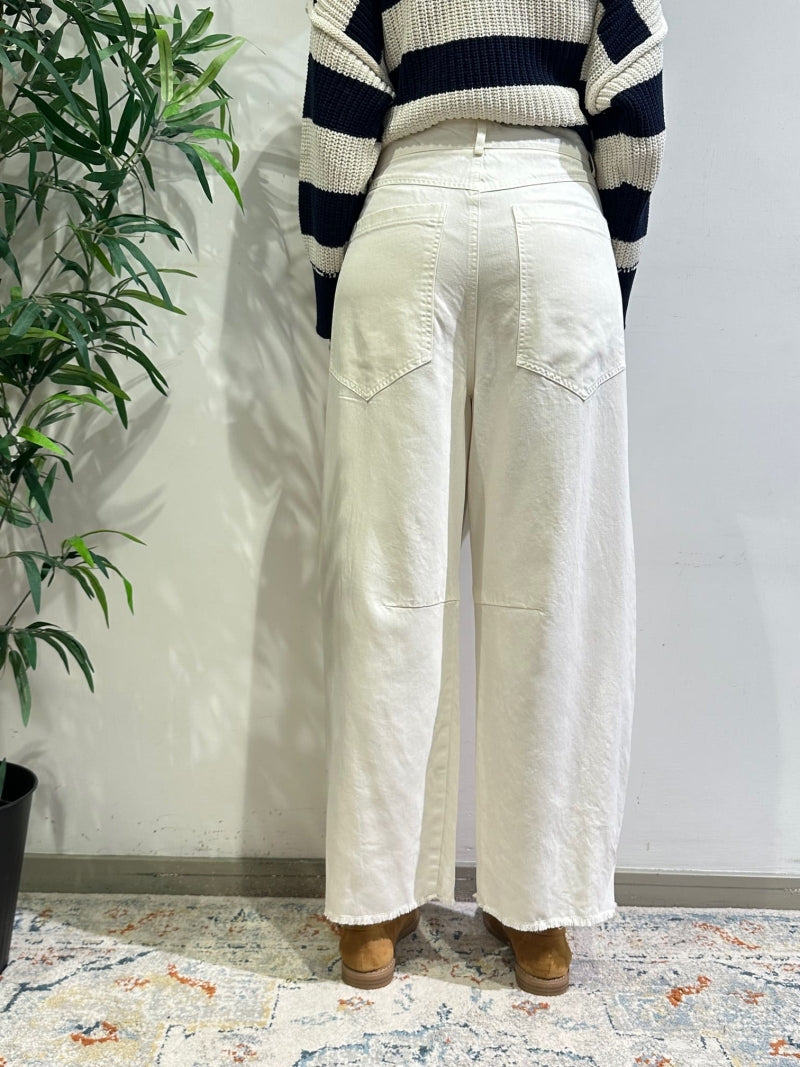 Dixie - Pantalone balloon cargo panna