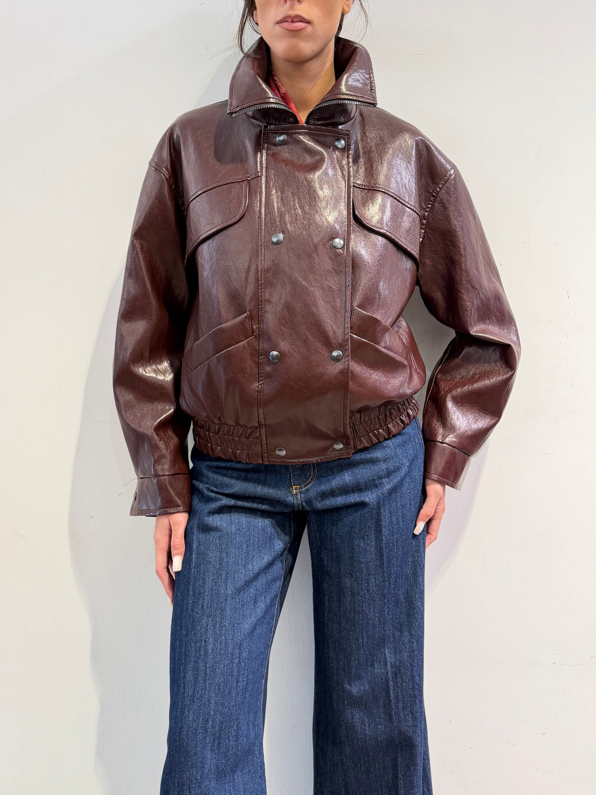Tensione In - Bomber ecopelle bordeaux