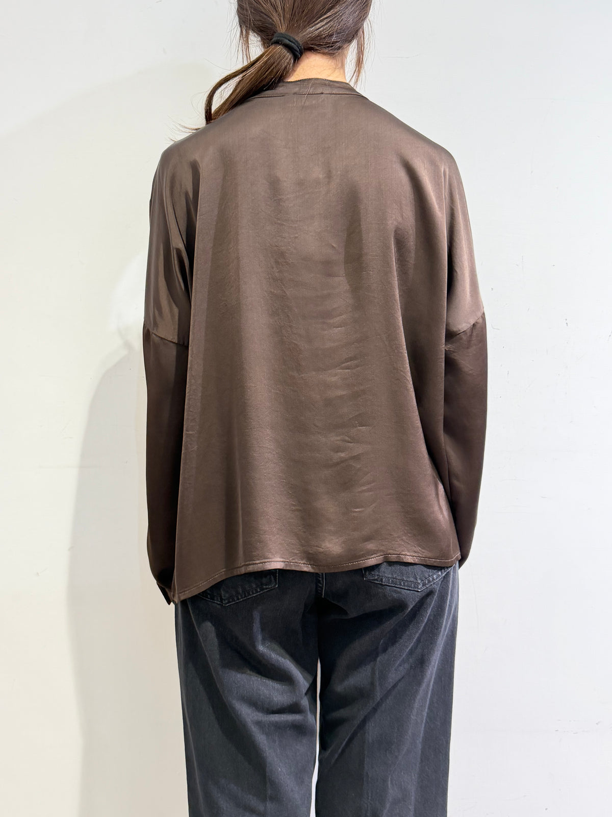 Motel - Camicia in satin moro