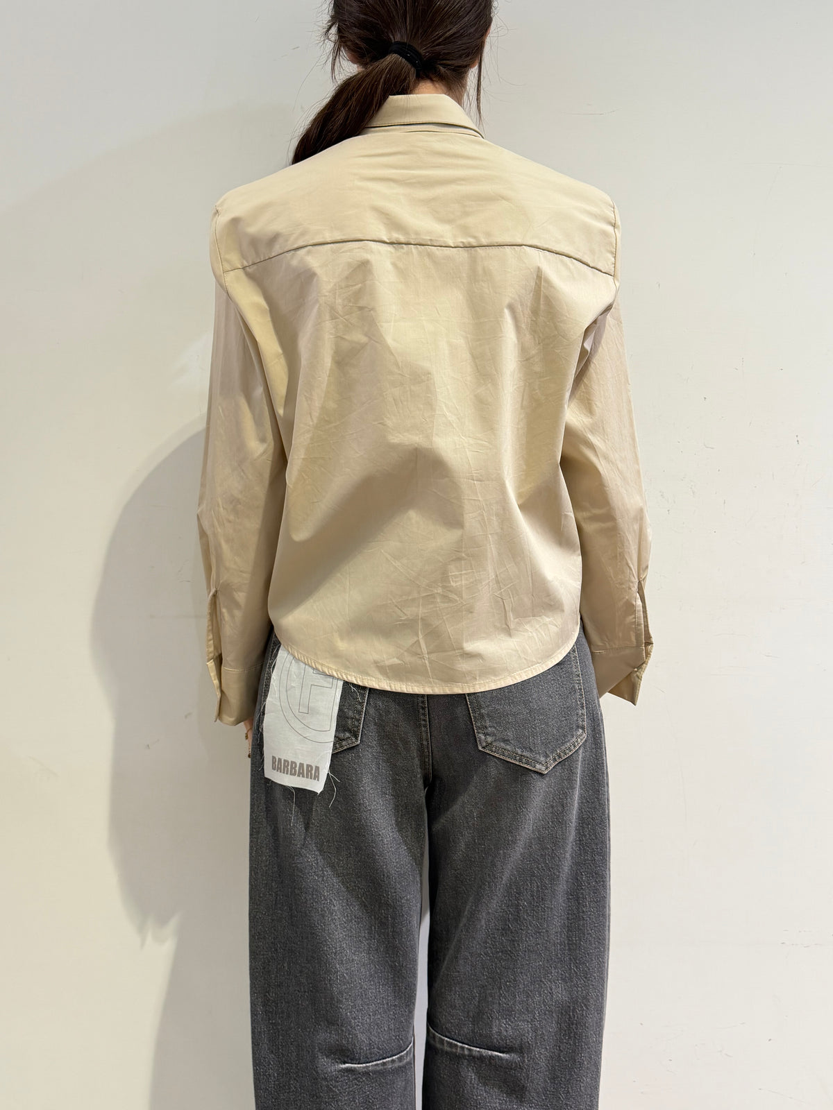 Haveone - Camicia con cravatta beige