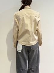 Haveone - Camicia con cravatta beige