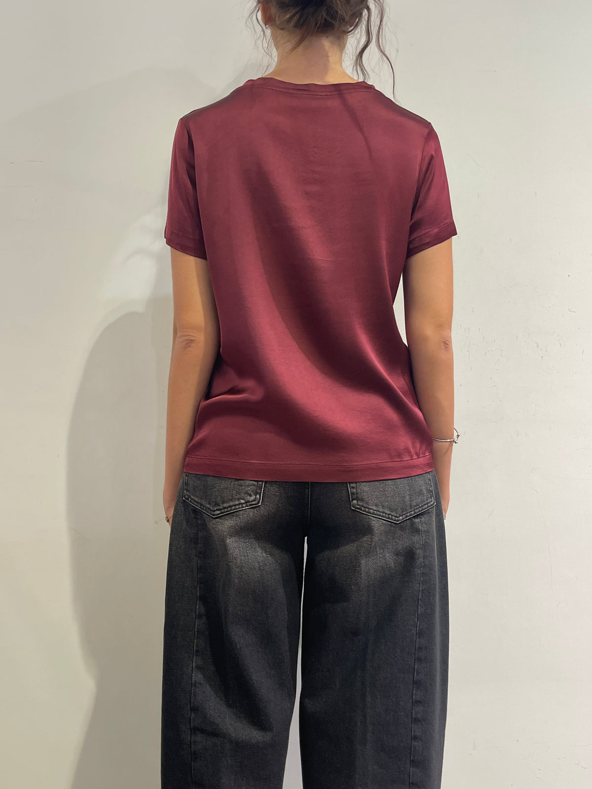 Vicolo - T-shirt satin bordo’