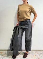 Haveone - Maglia mezza manica cammello