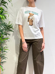 Dixie - T-Shirt orso new york bianca