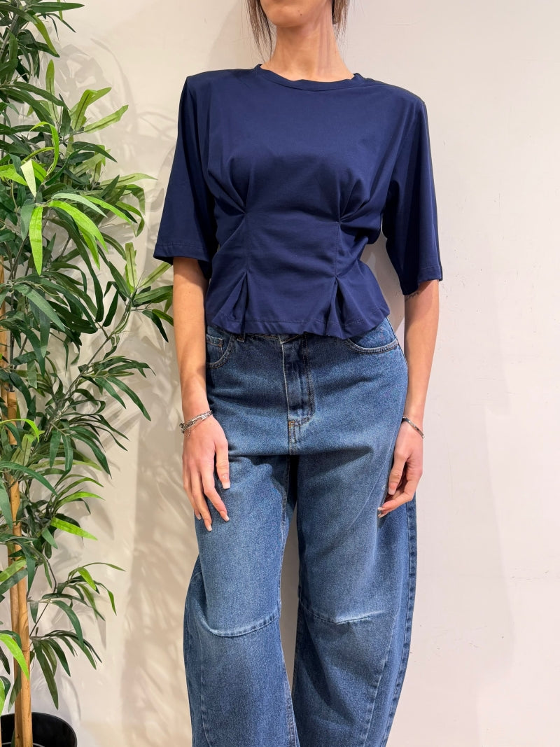 Dixie - T-Shirt con spalline blu