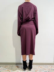 Tensione In - Abito con nodo laterale bordeaux