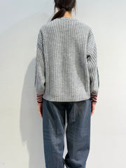 Vicolo - Cardigan con patch grigio