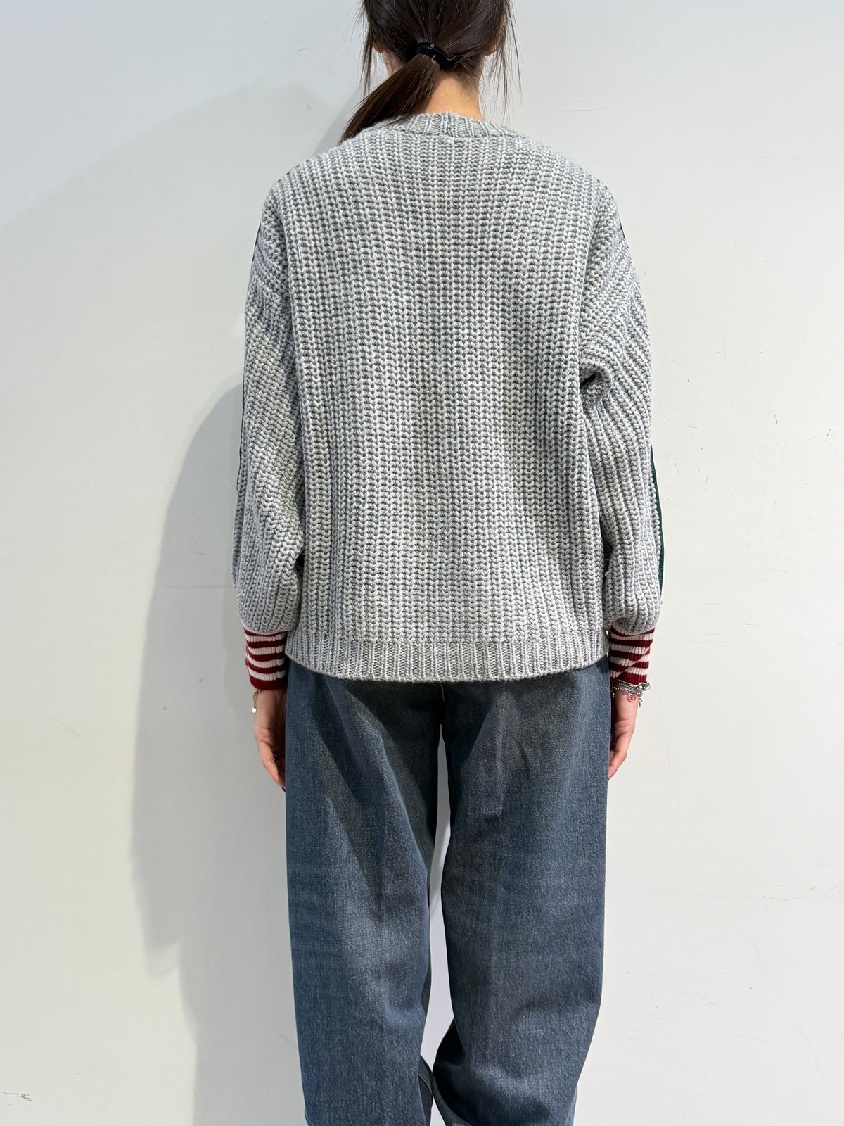 Vicolo - Cardigan con patch grigio