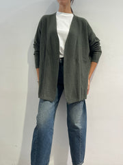 Kontatto - Cardigan con micro paillettes militare