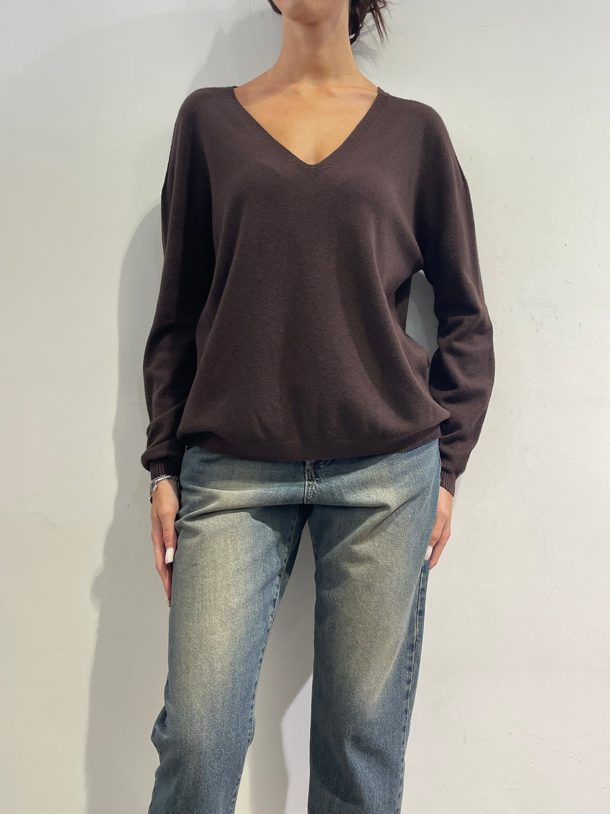 Souvenir - Maglia scollo a V - moro
