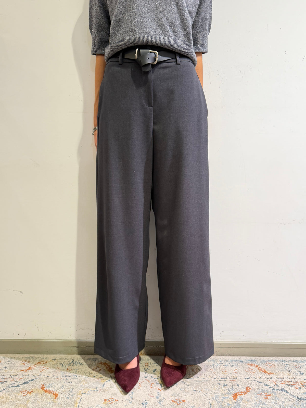 Motel - Pantalone con elastico dietro grigio