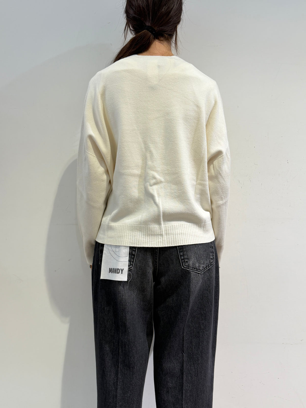 Haveone - Cardigan tre bottoni panna