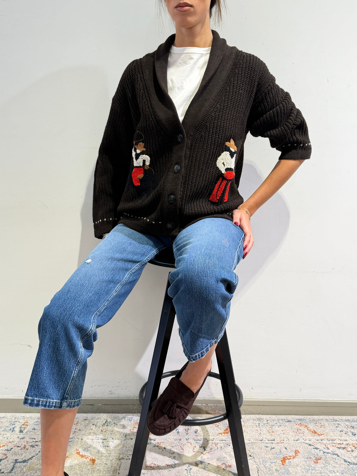 Vicolo - Cardigan cowboy moro