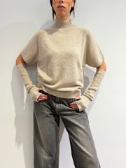 Vicolo - Maglia con manicotti beige