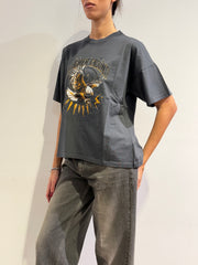 Vicolo - T-Shirt over stampa aquila piombo