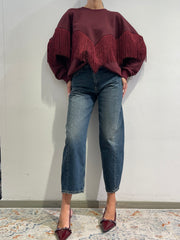 Dixie - Felpa con frange bordeaux