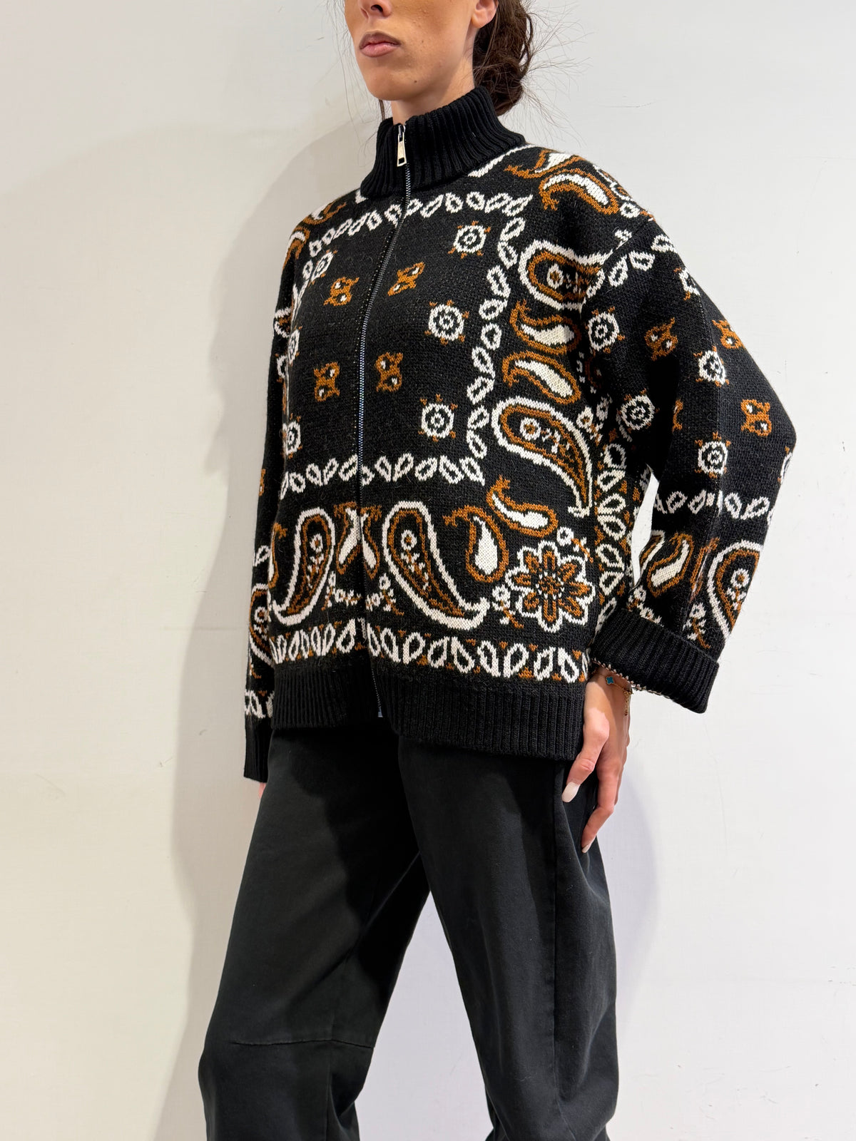 Motel - Cardigan fantasia cashmere nero