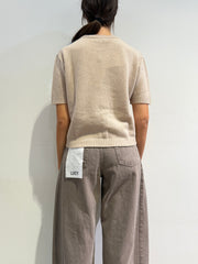 Haveone - Maglia mezza manica rombi beige
