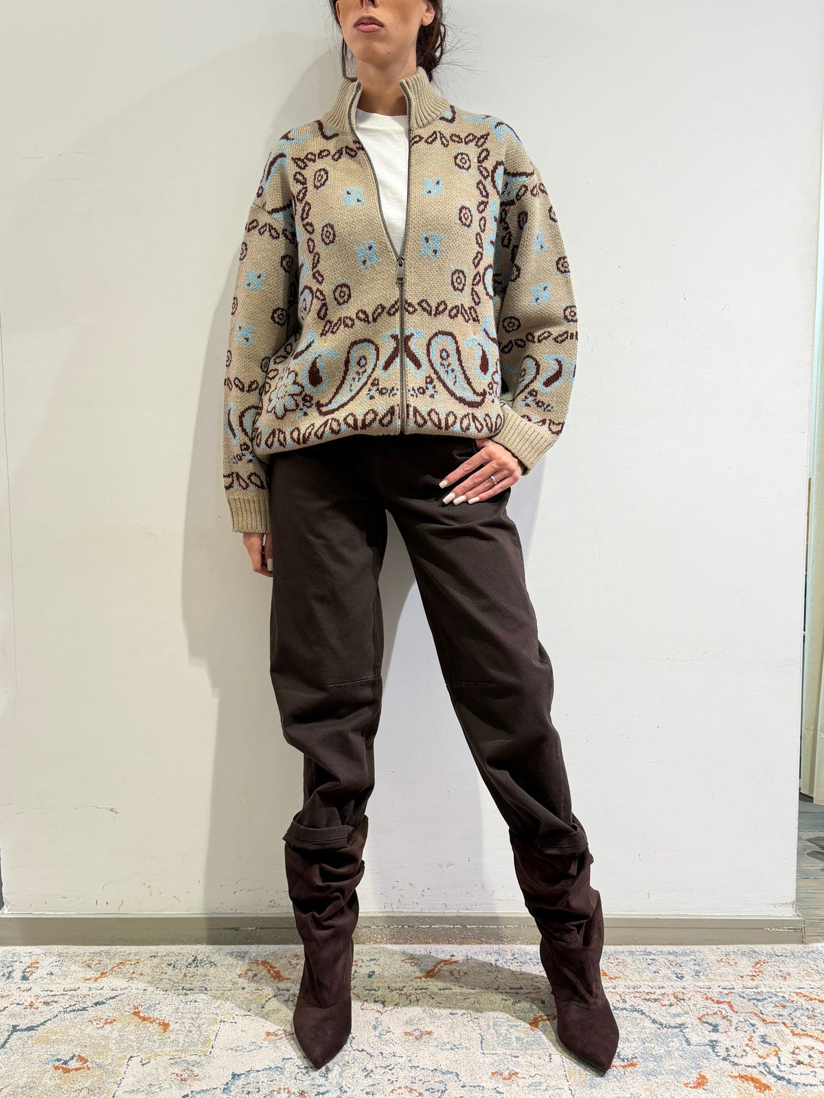 Motel - Cardigan fantasia cashmere beige