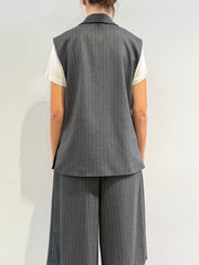 Tensione In - Gilet gessato grigio