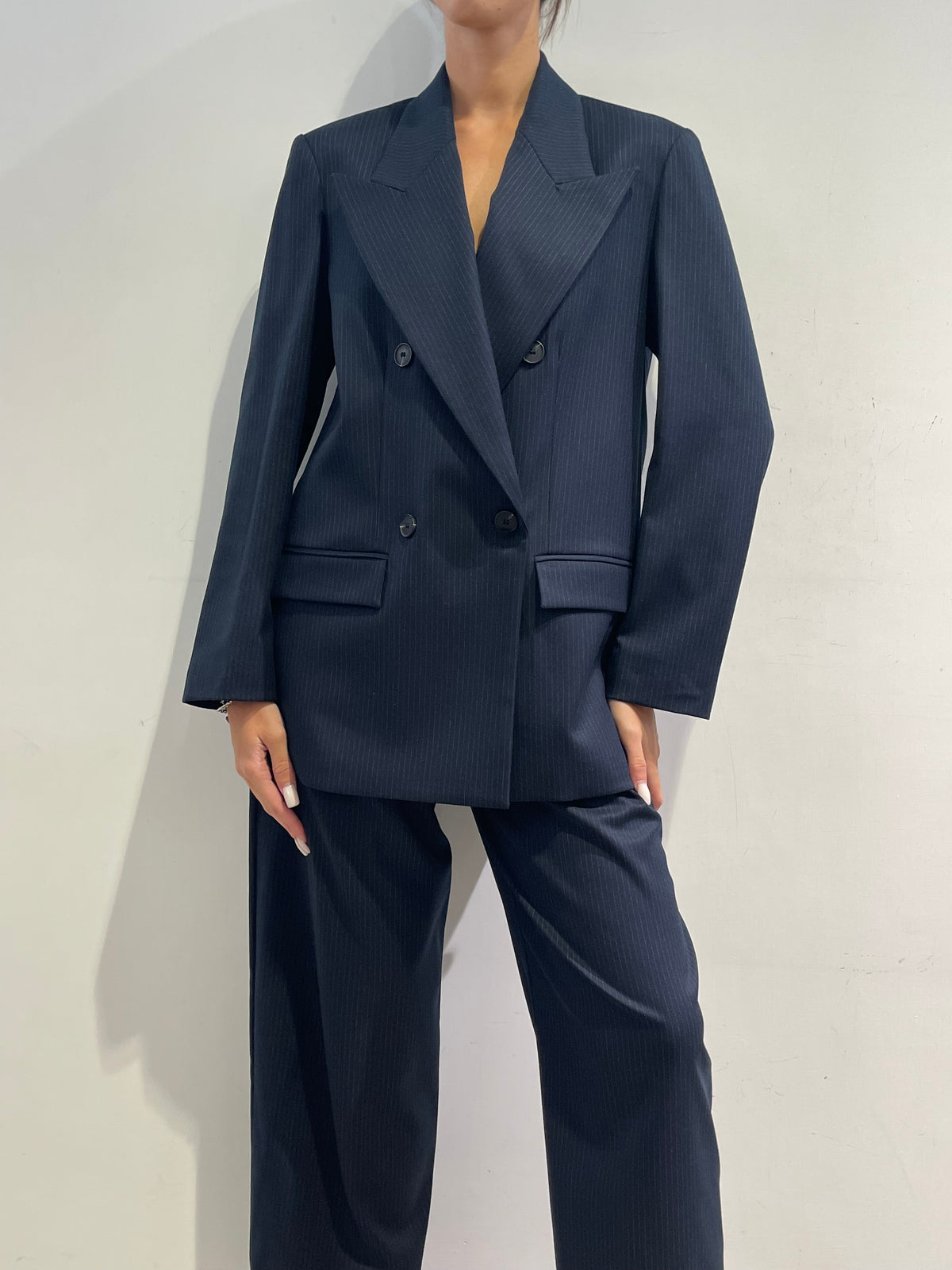 Kontatto - Tailleur doppio petto gessato blu