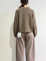 Haveone - Cardigan bottone perla fango